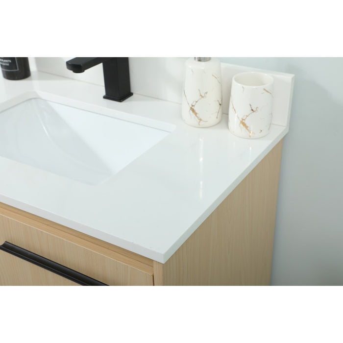 Elegant Sloane 30" Single Bathroom Vanity, Maple/Backsplash