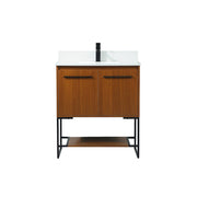 Elegant Sloane 30" Single Bathroom Vanity, Teak/Backsplash - VF42530MTK-BS