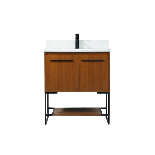 Elegant Sloane 30" Single Bathroom Vanity, Teak/Backsplash - VF42530MTK-BS