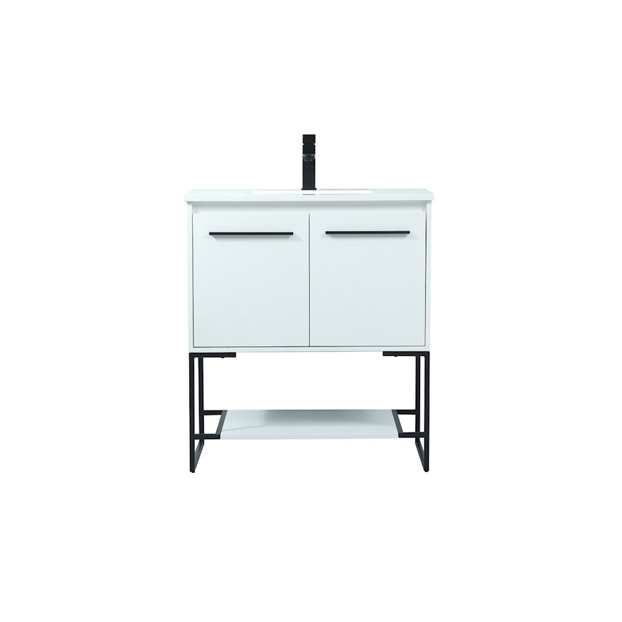 Elegant Kitchen/Bath Sloane 30" Single Bathroom Vanity, White - VF42530MWH