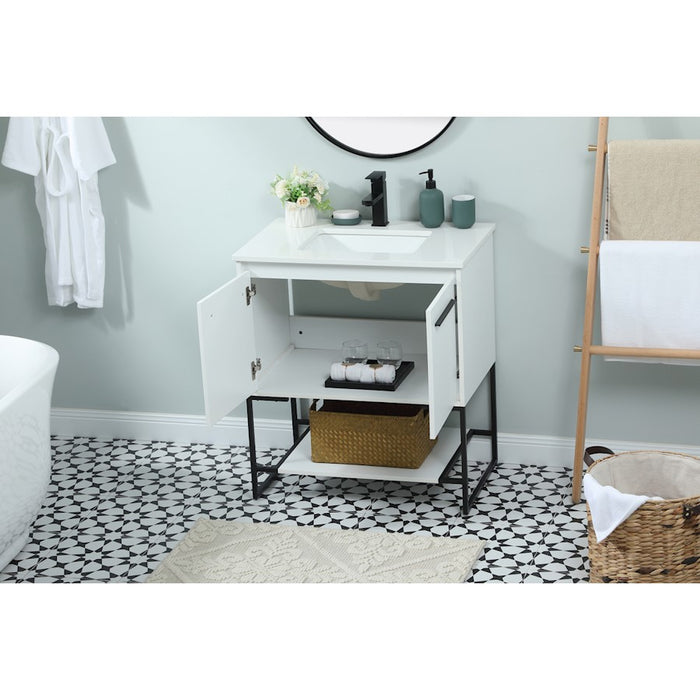 Elegant Kitchen/Bath Sloane 30" Single Bathroom Vanity, White