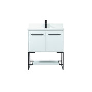 Elegant Sloane 30" Single Bathroom Vanity, White/Backsplash - VF42530MWH-BS