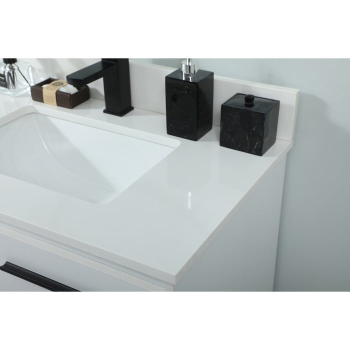 Elegant Sloane 30" Single Bathroom Vanity, White/Backsplash
