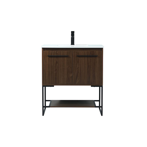 Elegant Kitchen/Bath Sloane 30" Single Bathroom Vanity, Walnut - VF42530MWT