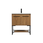 Elegant Kitchen/Bath Sloane 30" Single Bathroom Vanity, Walnut Brown - VF42530WB