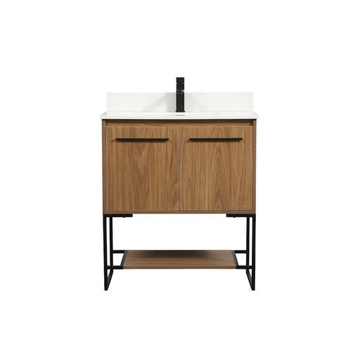 Elegant Sloane 30" Single Vanity, Walnut Brown/Backsplash - VF42530WB-BS