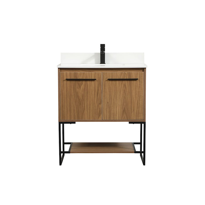 Elegant Sloane 30" Single Vanity, Walnut Brown/Backsplash - VF42530WB-BS