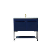 Elegant Kitchen/Bath Sloane 36" Single Bathroom Vanity, Blue - VF42536MBL