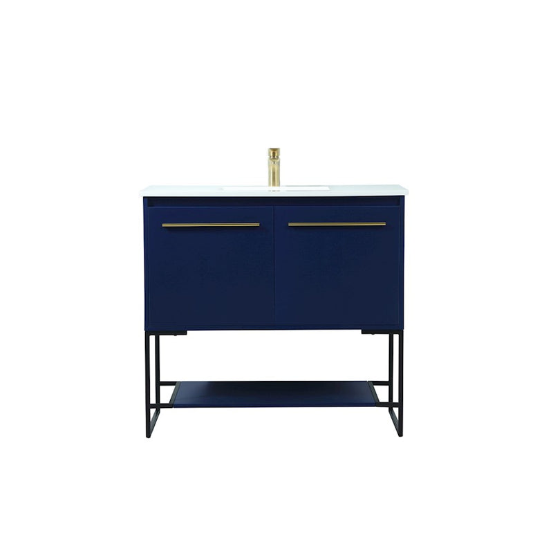 Elegant Kitchen/Bath Sloane 36" Single Bathroom Vanity, Blue - VF42536MBL