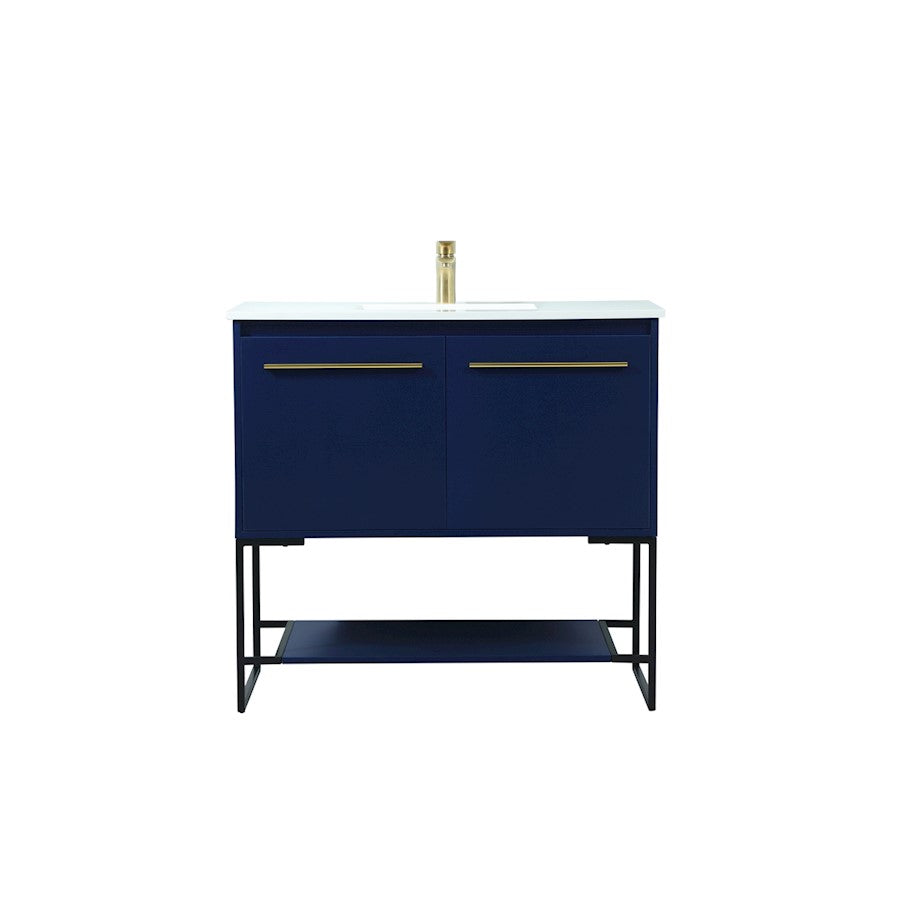 Elegant Kitchen/Bath Sloane 36" Single Bathroom Vanity, Blue - VF42536MBL