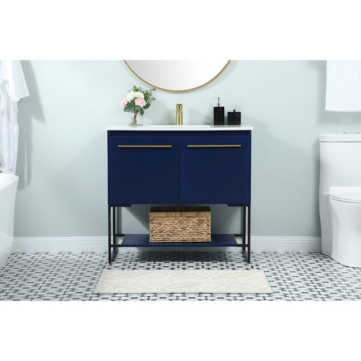 Elegant Kitchen/Bath Sloane 36" Single Bathroom Vanity, Blue