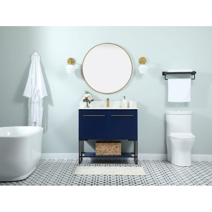 Elegant Kitchen/Bath Sloane 36" Single Bathroom Vanity, Blue
