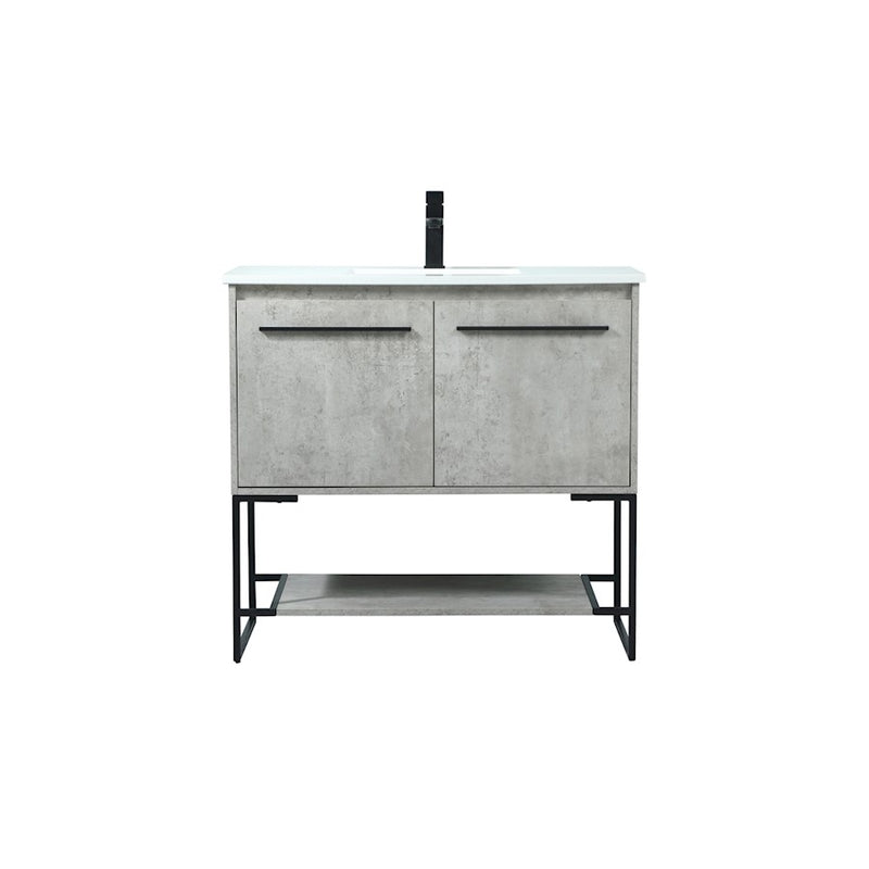 Elegant Sloane 36" Single Bathroom Vanity, Concrete Grey - VF42536MCG