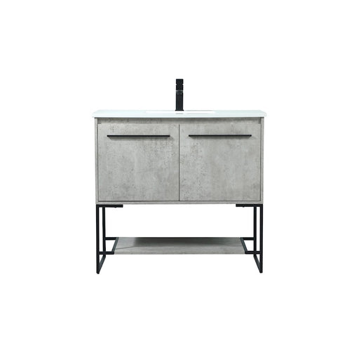 Elegant Sloane 36" Single Bathroom Vanity, Concrete Grey - VF42536MCG
