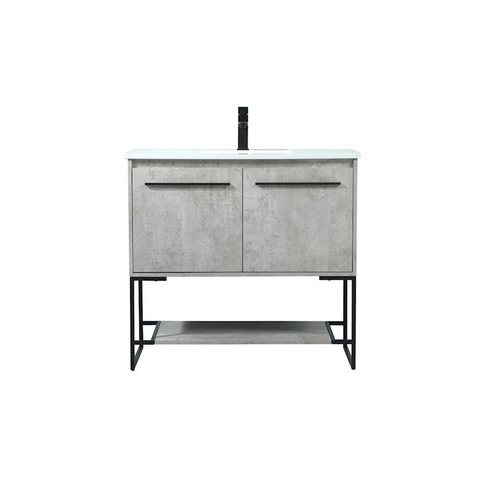 Elegant Sloane 36" Single Bathroom Vanity, Concrete Grey - VF42536MCG
