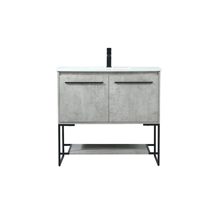 Elegant Sloane 36" Single Bathroom Vanity, Concrete Grey - VF42536MCG