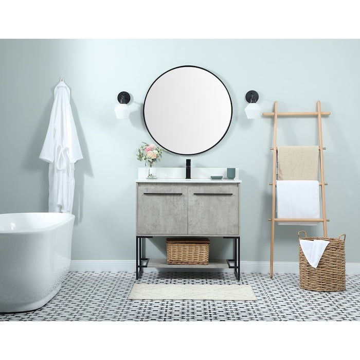 Elegant Sloane 36" Single Bathroom Vanity, Concrete Grey