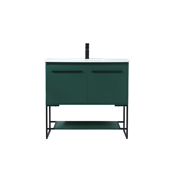 Elegant Kitchen/Bath Sloane 36" Single Bathroom Vanity, Green - VF42536MGN