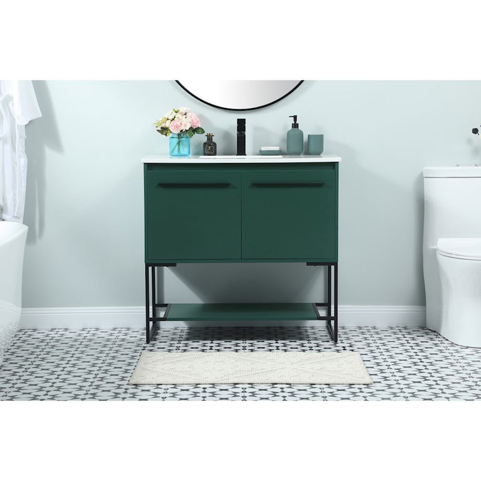 Elegant Kitchen/Bath Sloane 36" Single Bathroom Vanity, Green