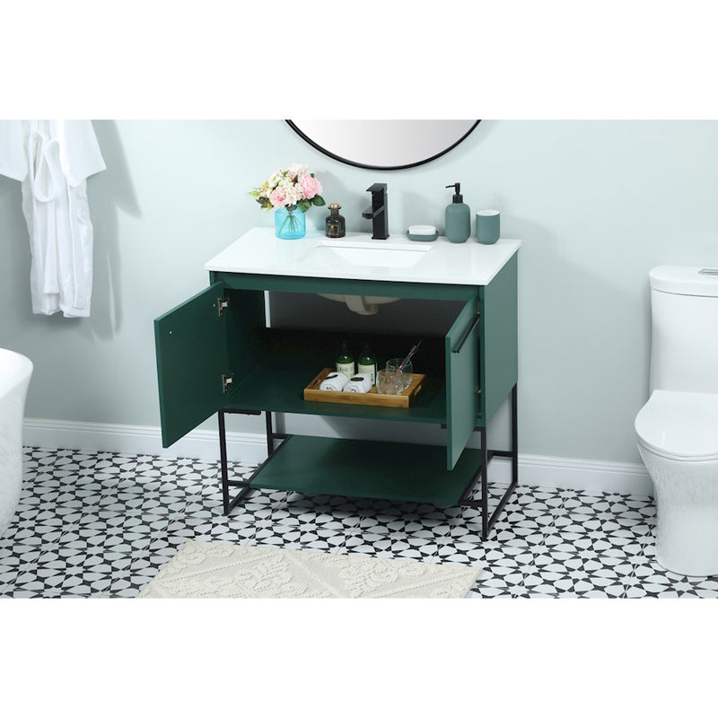 Elegant Kitchen/Bath Sloane 36" Single Bathroom Vanity, Green