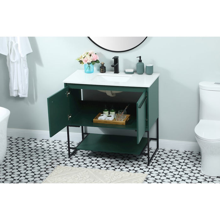 Elegant Kitchen/Bath Sloane 36" Single Bathroom Vanity, Green