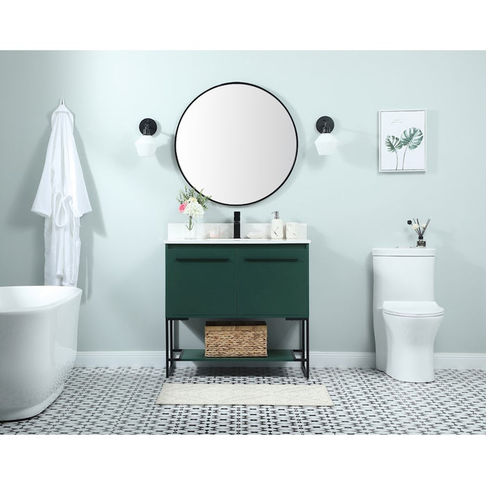 Elegant Kitchen/Bath Sloane 36" Single Bathroom Vanity, Green