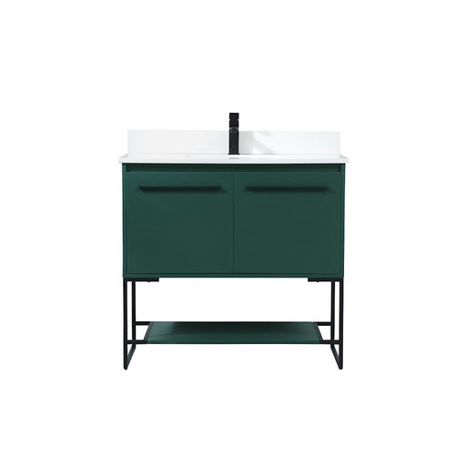 Elegant Sloane 36" Single Bathroom Vanity, Green/Backsplash - VF42536MGN-BS