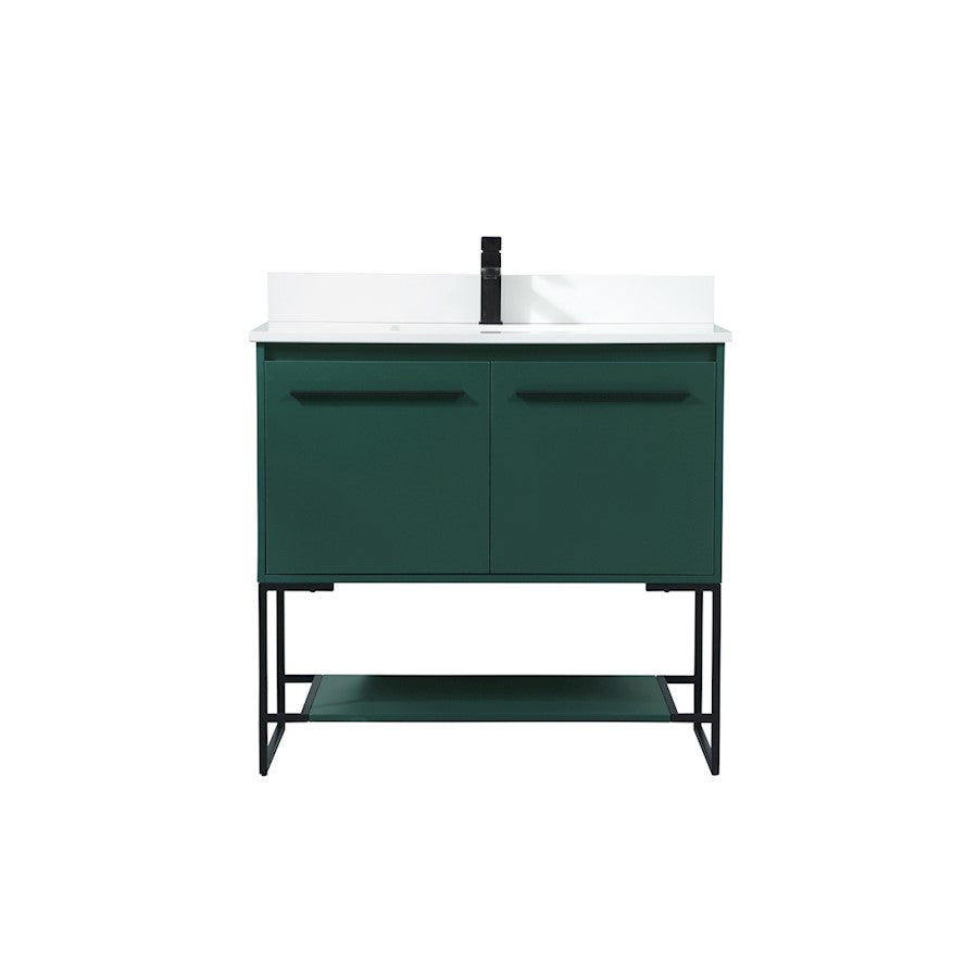 Elegant Sloane 36" Single Bathroom Vanity, Green/Backsplash - VF42536MGN-BS