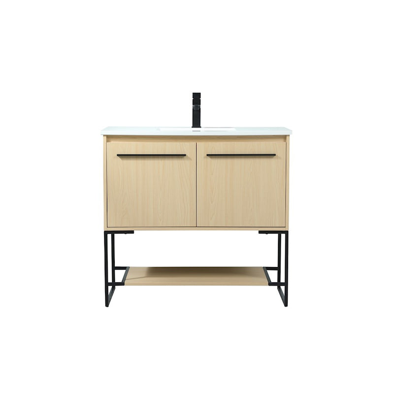 Elegant Kitchen/Bath Sloane 36" Single Bathroom Vanity, Maple - VF42536MMP