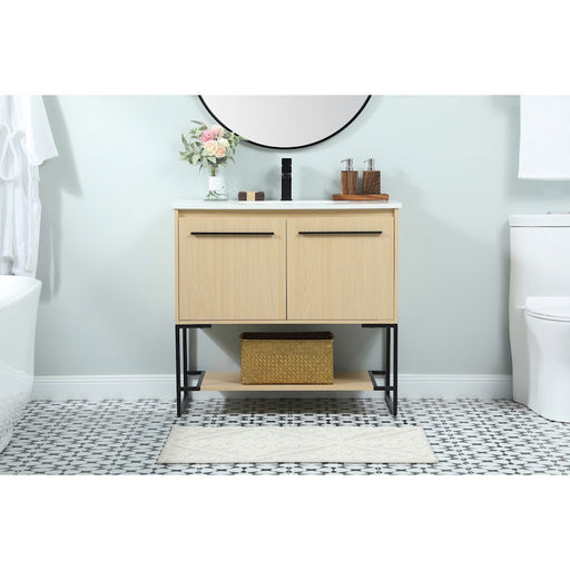 Elegant Kitchen/Bath Sloane 36" Single Bathroom Vanity, Maple