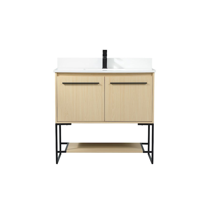 Elegant Sloane 36" Single Bathroom Vanity, Maple/Backsplash - VF42536MMP-BS
