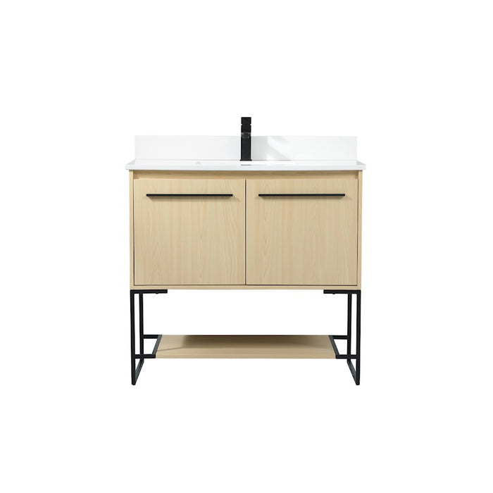 Elegant Sloane 36" Single Bathroom Vanity, Maple/Backsplash - VF42536MMP-BS