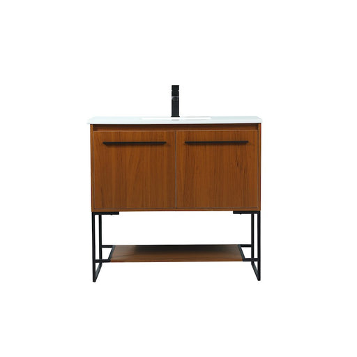 Elegant Kitchen/Bath Sloane 36" Single Bathroom Vanity, Teak - VF42536MTK
