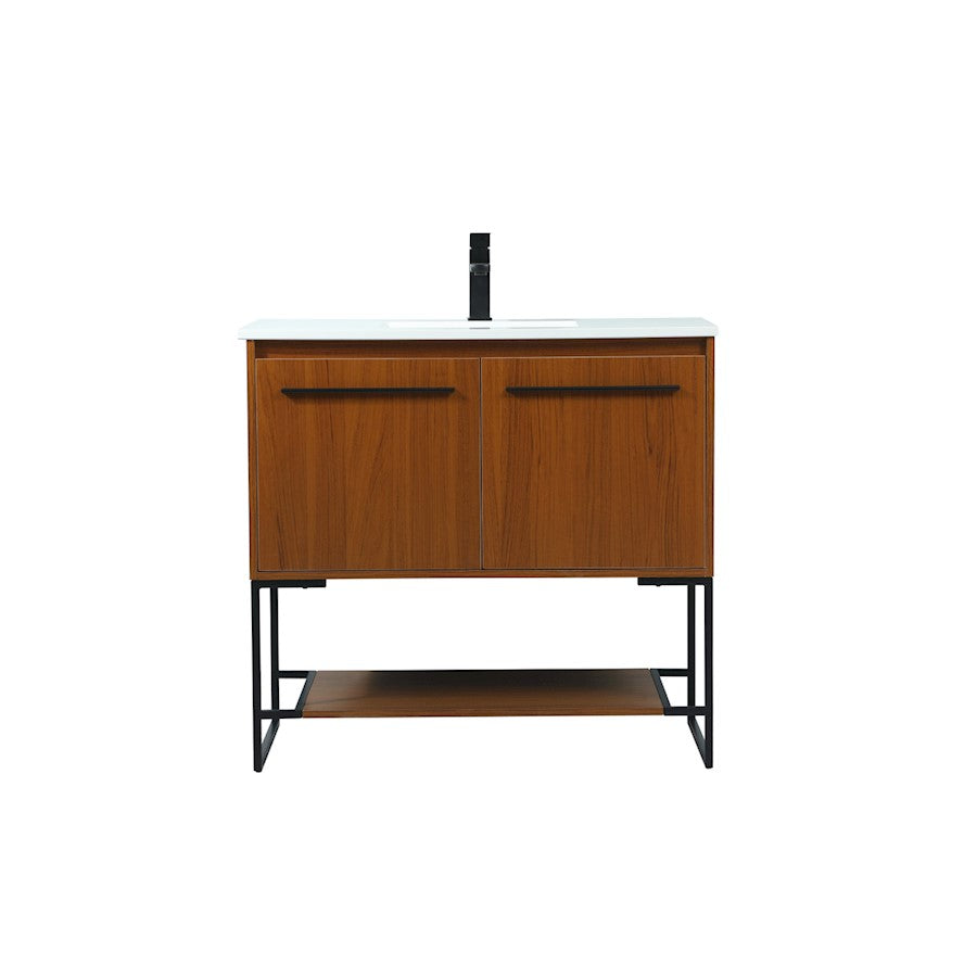 Elegant Kitchen/Bath Sloane 36" Single Bathroom Vanity, Teak - VF42536MTK