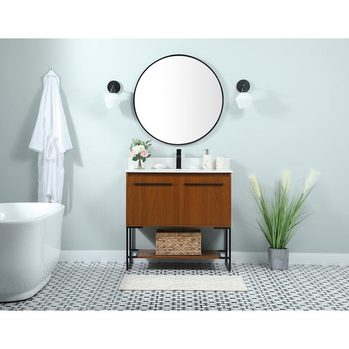 Elegant Kitchen/Bath Sloane 36" Single Bathroom Vanity, Teak