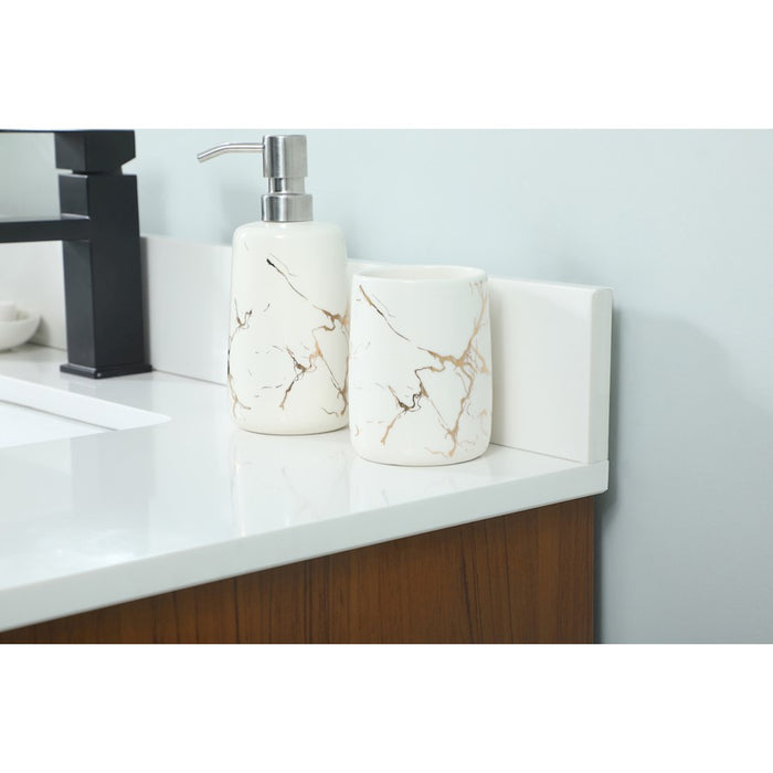Elegant Sloane 36" Single Bathroom Vanity, Teak/Backsplash