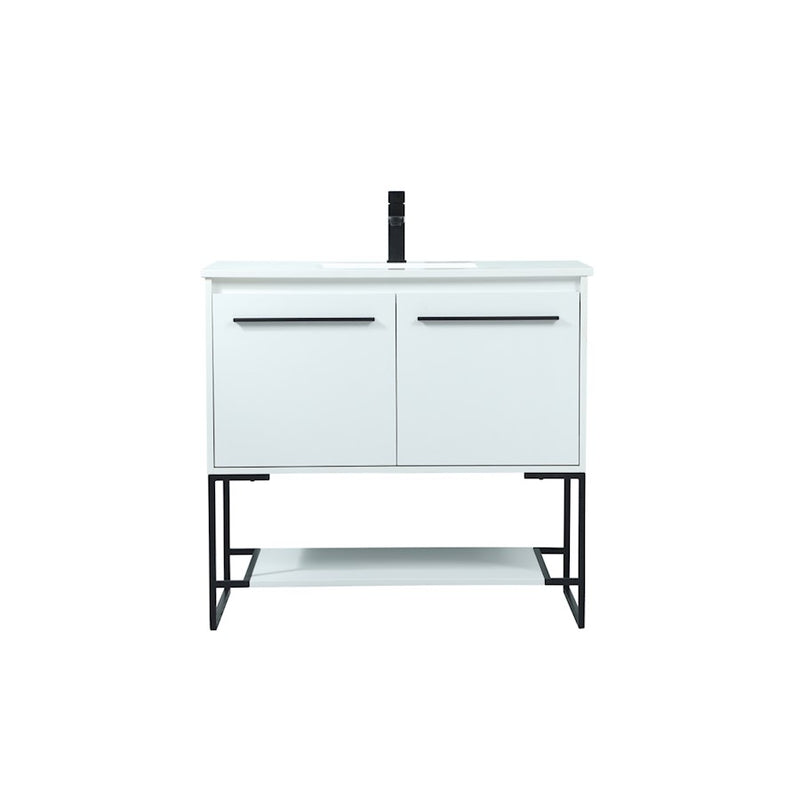 Elegant Kitchen/Bath Sloane 36" Single Bathroom Vanity, White - VF42536MWH