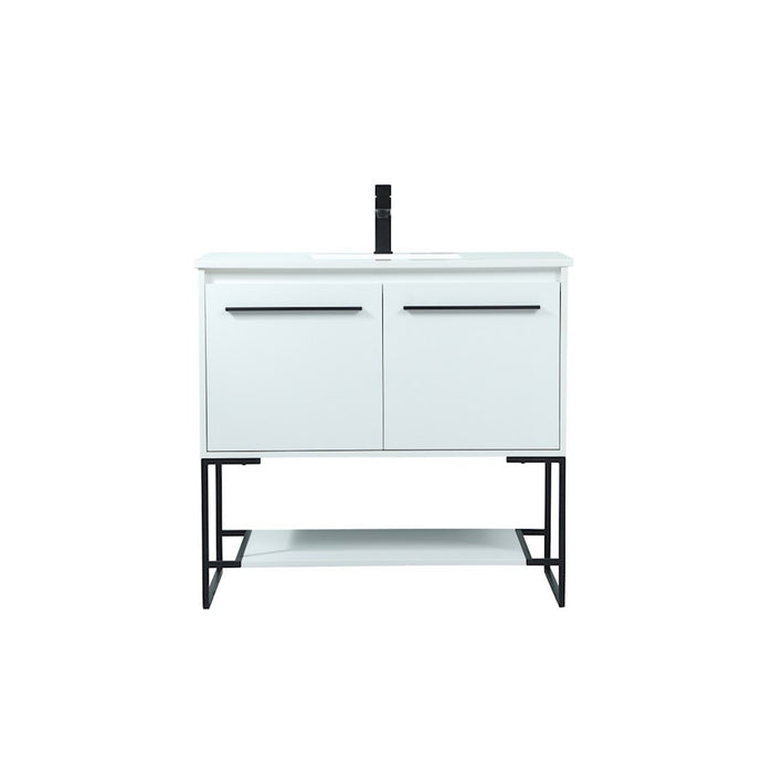 Elegant Kitchen/Bath Sloane 36" Single Bathroom Vanity, White - VF42536MWH