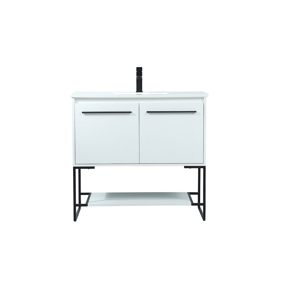 Elegant Kitchen/Bath Sloane 36" Single Bathroom Vanity, White - VF42536MWH
