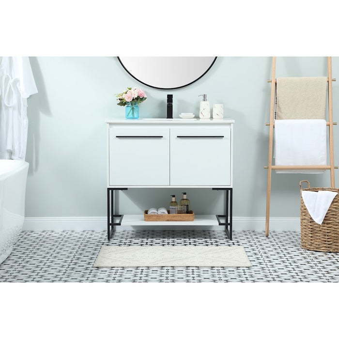 Elegant Kitchen/Bath Sloane 36" Single Bathroom Vanity, White