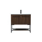 Elegant Kitchen/Bath Sloane 36" Single Bathroom Vanity, Walnut - VF42536MWT