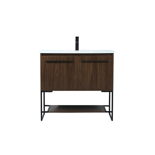 Elegant Kitchen/Bath Sloane 36" Single Bathroom Vanity, Walnut - VF42536MWT