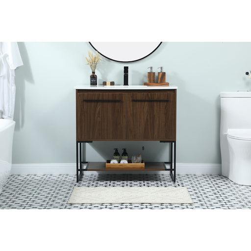 Elegant Kitchen/Bath Sloane 36" Single Bathroom Vanity, Walnut