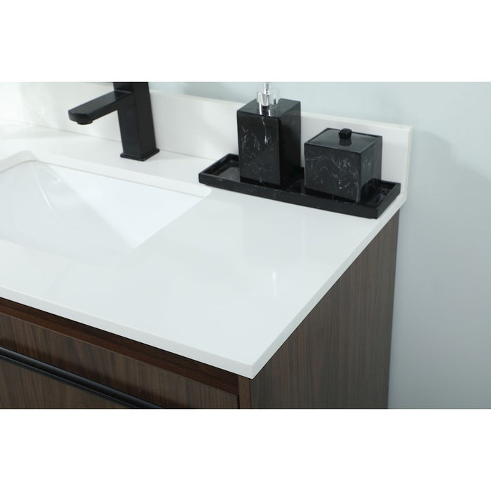 Elegant Sloane 36" Single Bathroom Vanity, Walnut/Backsplash