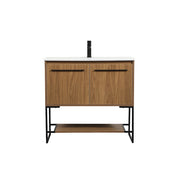 Elegant Kitchen/Bath Sloane 36" Single Bathroom Vanity, Walnut Brown - VF42536WB