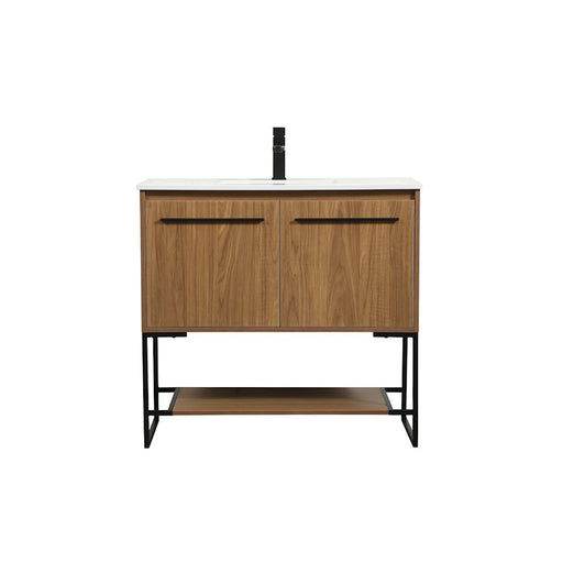 Elegant Kitchen/Bath Sloane 36" Single Bathroom Vanity, Walnut Brown - VF42536WB