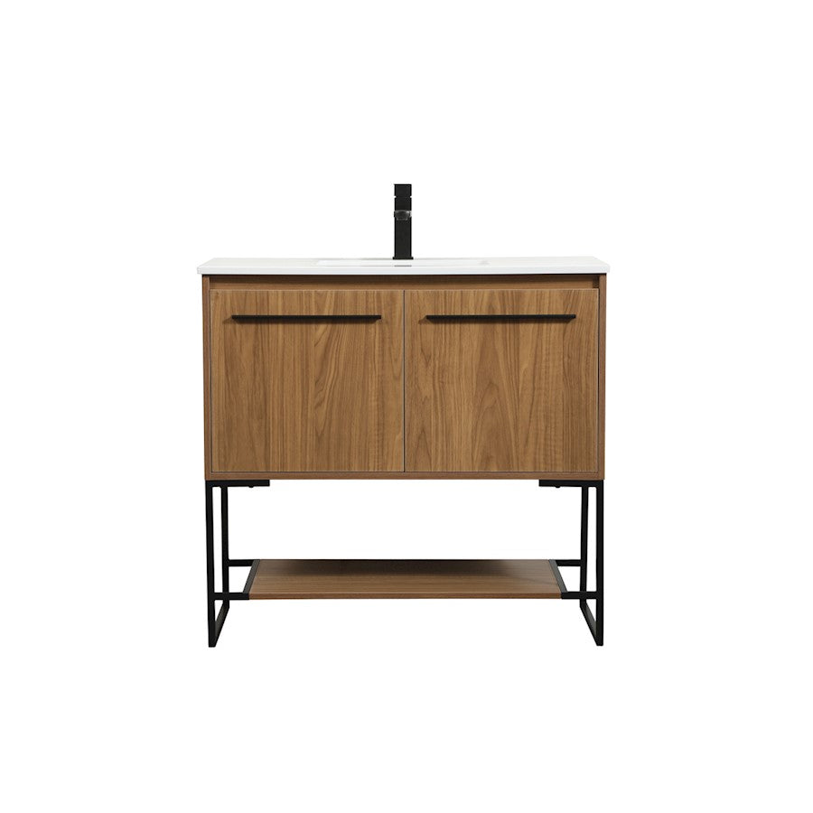 Elegant Kitchen/Bath Sloane 36" Single Bathroom Vanity, Walnut Brown - VF42536WB