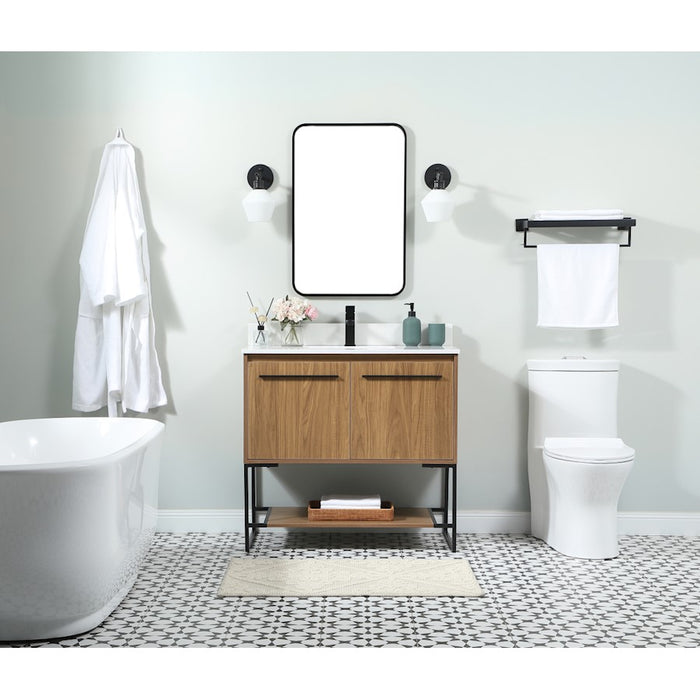 Elegant Kitchen/Bath Sloane 36" Single Bathroom Vanity, Walnut Brown