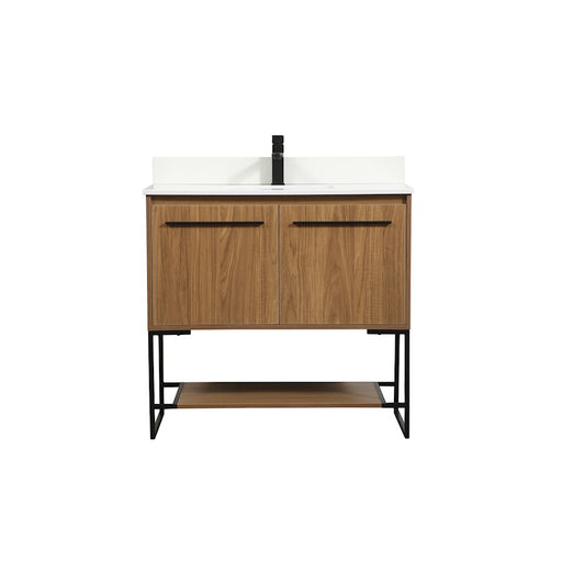 Elegant Sloane 36" Single Vanity, Walnut Brown/Backsplash - VF42536WB-BS