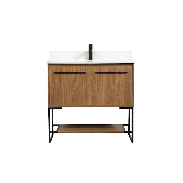 Elegant Sloane 36" Single Vanity, Walnut Brown/Backsplash - VF42536WB-BS